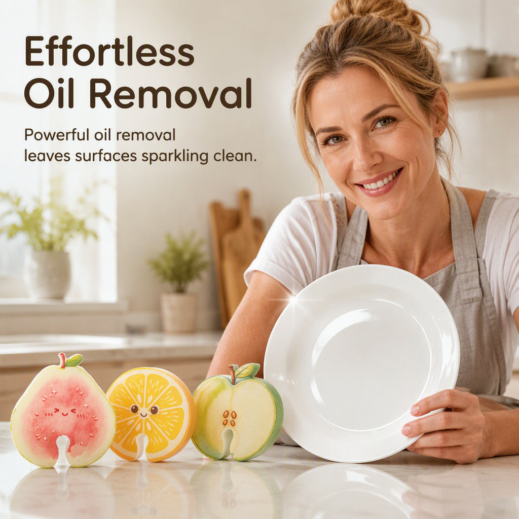 🔥 Last Day 50% OFF✨-🍓 Cute Fruit-Shaped Dishwashing Sponge for Easy, Scratch-Free Kitchen Cleaning ✨