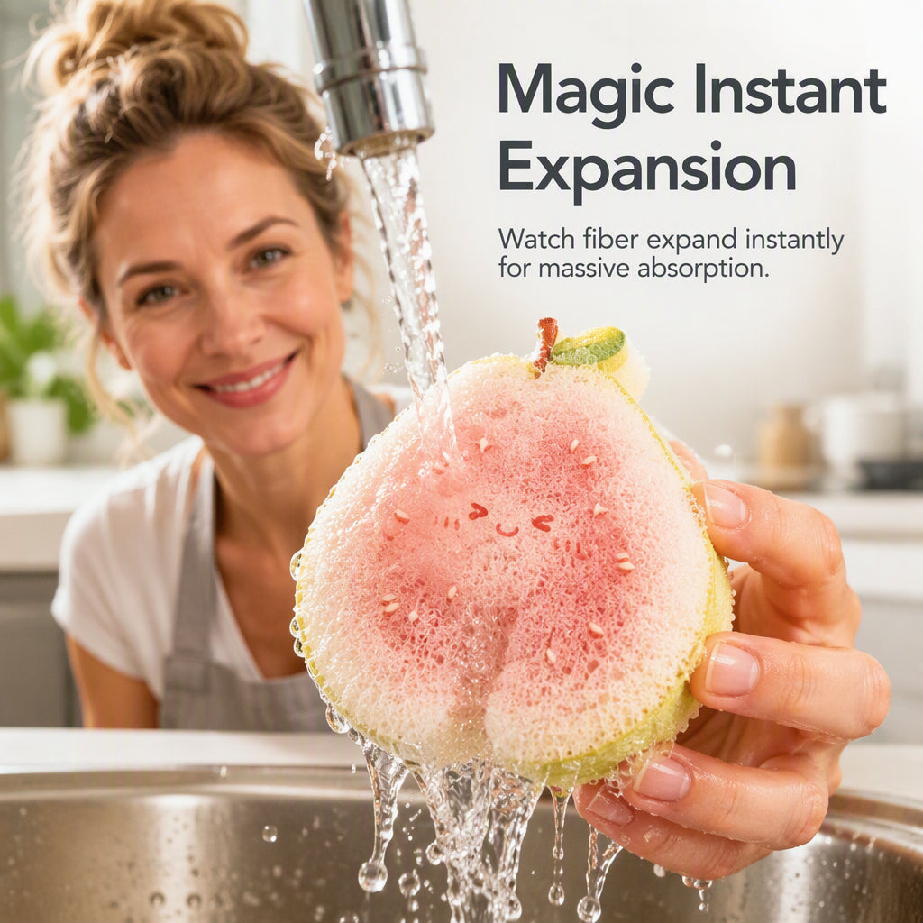 🔥 Last Day 50% OFF✨-🍓 Cute Fruit-Shaped Dishwashing Sponge for Easy, Scratch-Free Kitchen Cleaning ✨