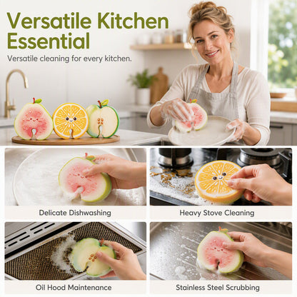🔥 Last Day 50% OFF✨-🍓 Cute Fruit-Shaped Dishwashing Sponge for Easy, Scratch-Free Kitchen Cleaning ✨